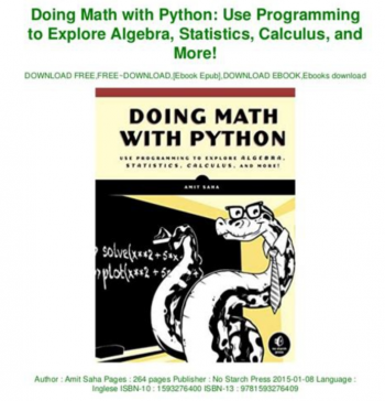 Teaching Math with Python – Dorai Thodla